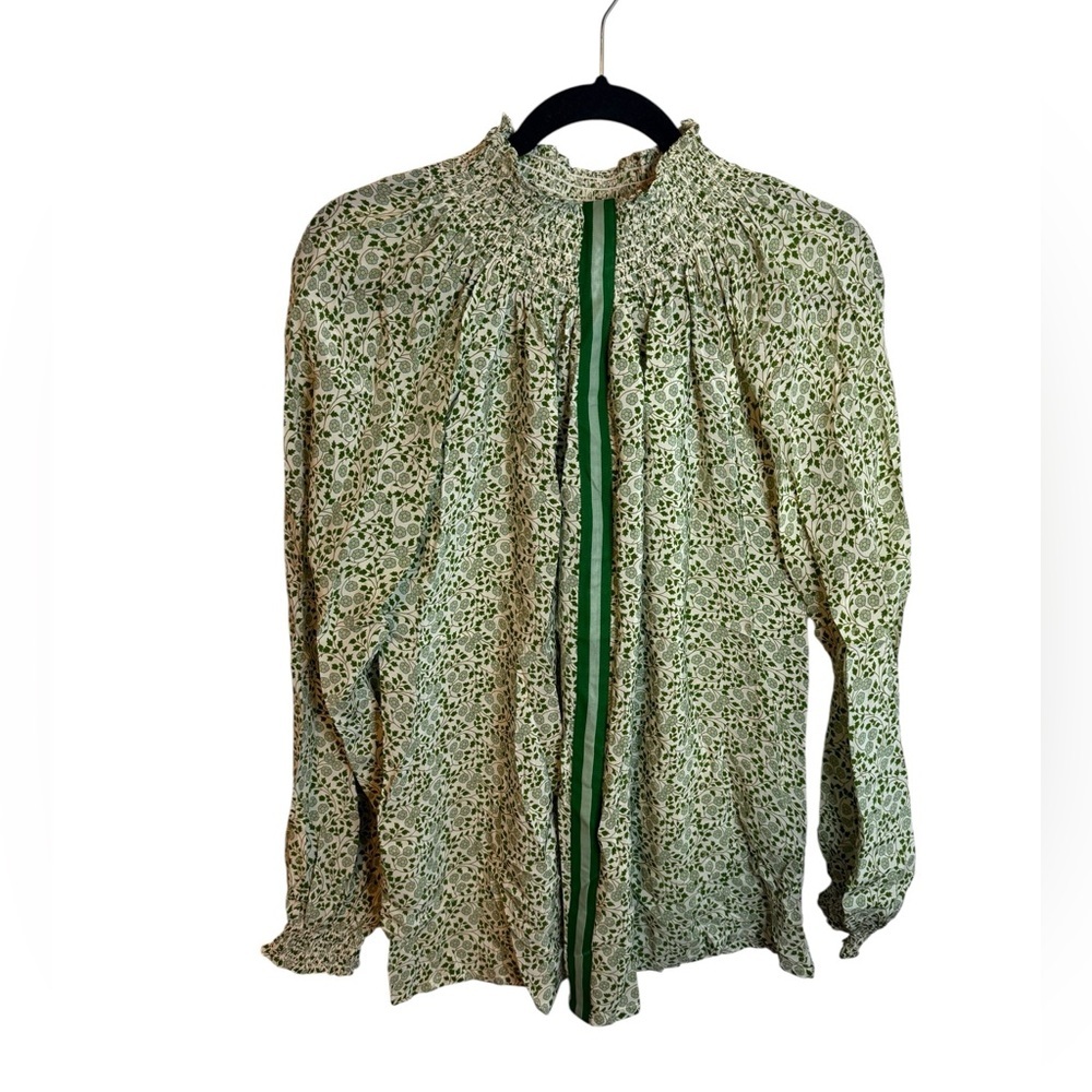 Rungolee Green Floral Long Sleeve Brooklyn Blouse